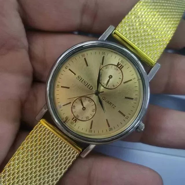 Relógio de pulso masculino casual de alta qualidade WOKAI, com movimento de quartzo e luminescência.