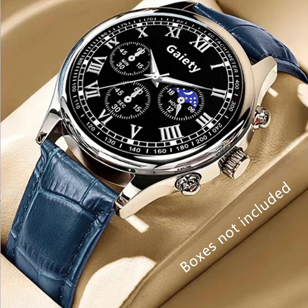 Conjunto de 1 Relógio Masculino Fashion, Versátil, Retrô, Clássico, Quartzo, Ideal para Combinar com Roupas do Dia a Dia ou como Presente em Datas Comemorativas.