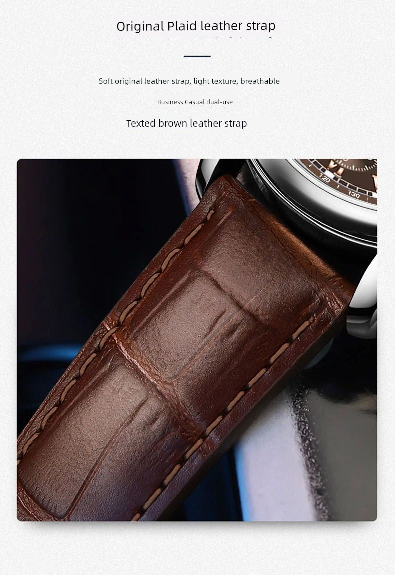 Relógio de pulso masculino casual de alta qualidade WOKAI, com movimento de quartzo e luminescência.