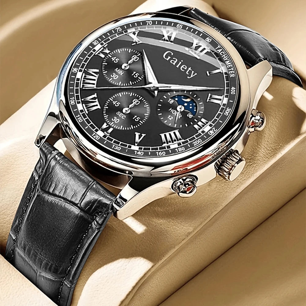 Conjunto de 1 Relógio Masculino Fashion, Versátil, Retrô, Clássico, Quartzo, Ideal para Combinar com Roupas do Dia a Dia ou como Presente em Datas Comemorativas.