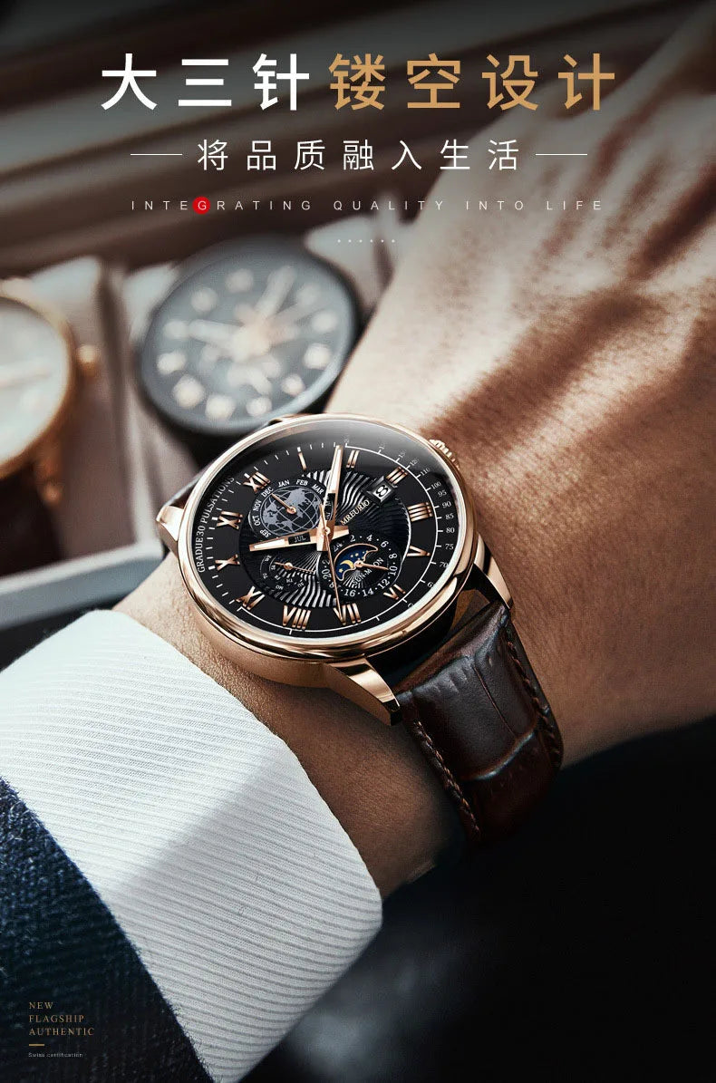 Relógio de quartzo masculino para uso casual e profissional